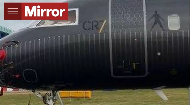Siuuu!鏡報：本周五C羅價值6100萬鎊私人飛機現身曼徹斯特機場