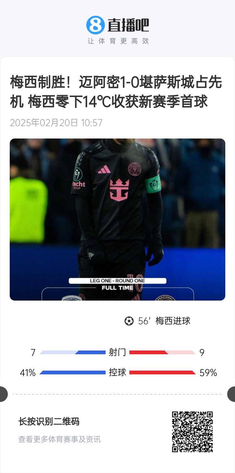 冰火兩重！梅西上一場-14℃進球，本場美職聯21°C
