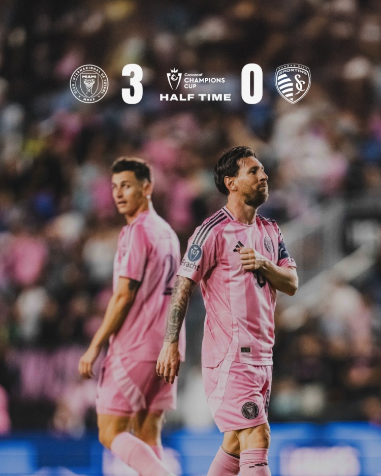 半場-梅西淩空抽射蘇亞雷斯傳射 邁阿密國際3-0堪薩斯城競技