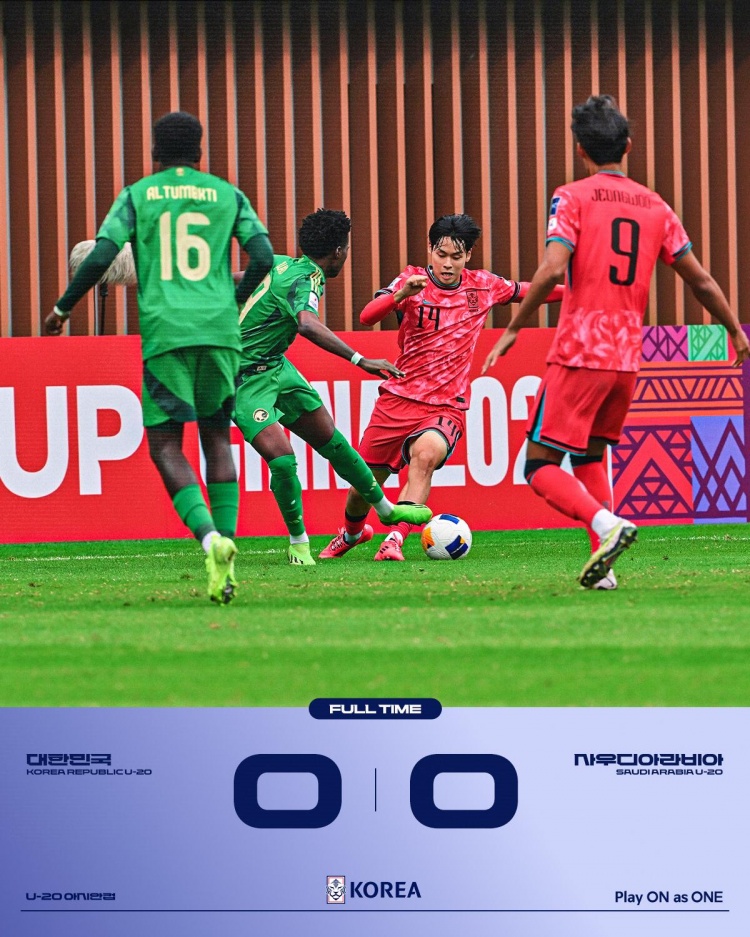 90分鍾戰報-U20韓國0-0沙特U20進加時 陳泰浩失單刀金泰元造險
