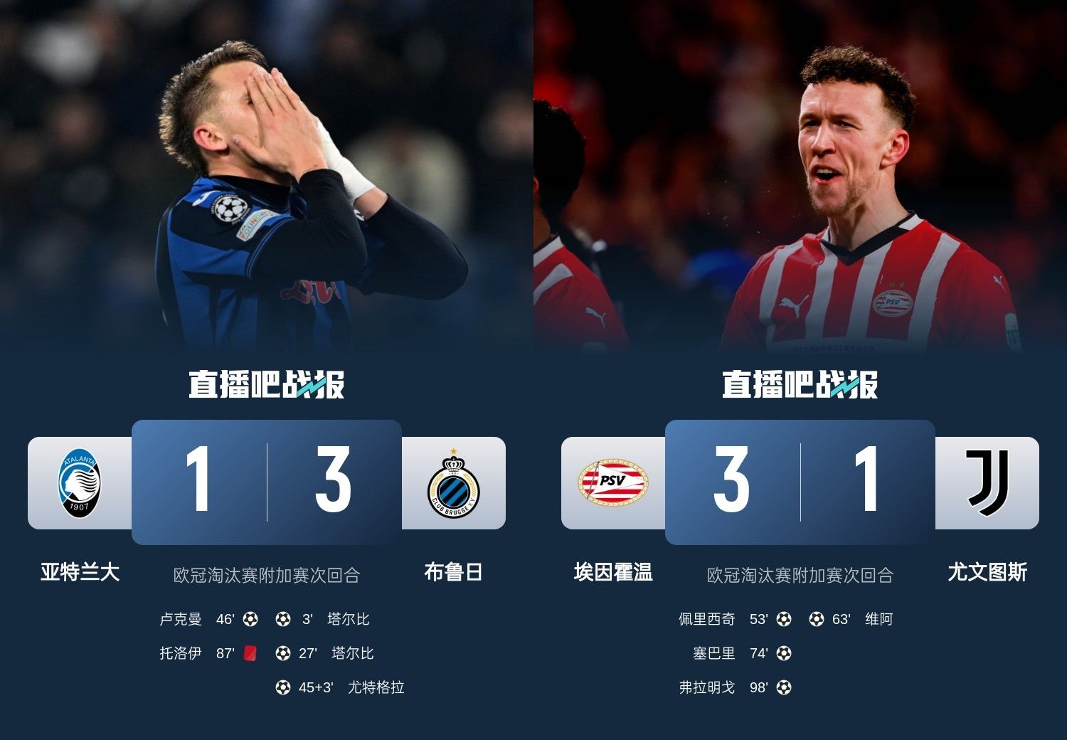 真是意甲拉垮？PSV淘汰尤文後3連敗，布魯日爆冷真藍黑後1勝難求